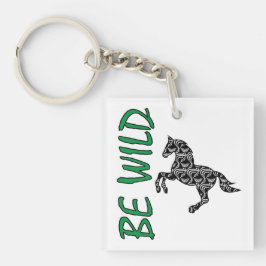 Wees Wild - Sterk decoratief paardontwerp inspiree Sleutelhanger