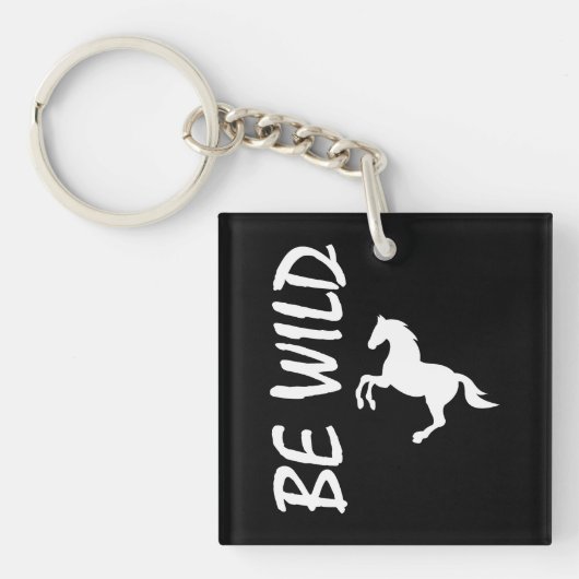 Wees Wild - Sterk decoratief paardontwerp Sleutelhanger (voorkant)