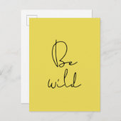 Wees wild zwart lettertype briefkaart (Voorkant / Achterkant)