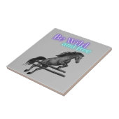Wees Wilde en Gratis Paardenpompen Tegeltje (Zijkant)
