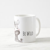 Wees Wilde Gelukkige Zebra Koffiemok (Voorkant rechts)