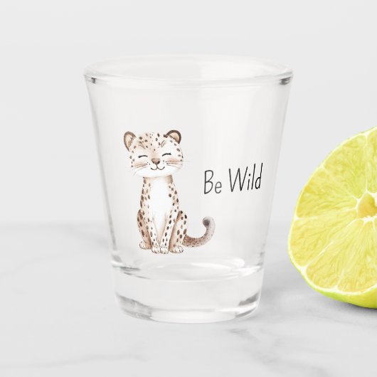 Wees Wilde Jachtluipaard Shot Glas (Voorkant)