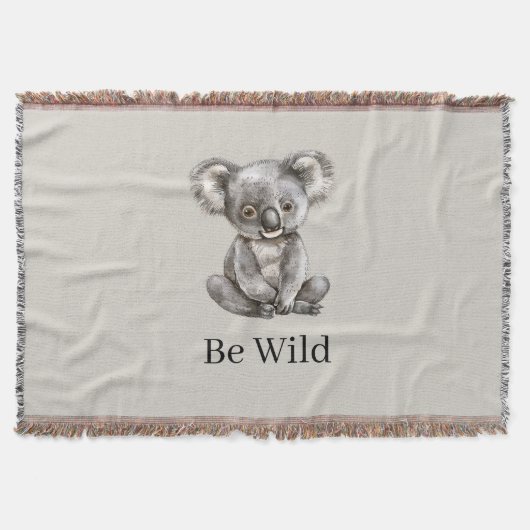 Wees Wilde Koala Beer Safari Dier   Deken (Voorkant)