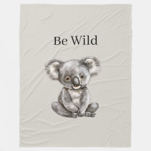Wees Wilde Koala Beer Safari Dier   Fleece Deken