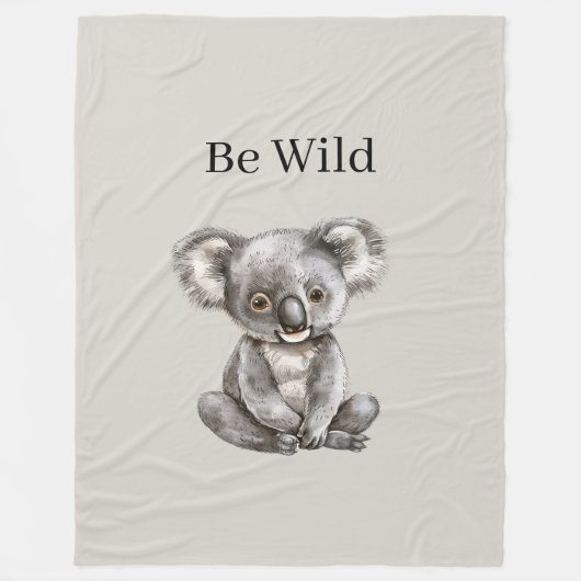 Wees Wilde Koala Beer Safari Dier Fleece Deken (Voorkant)