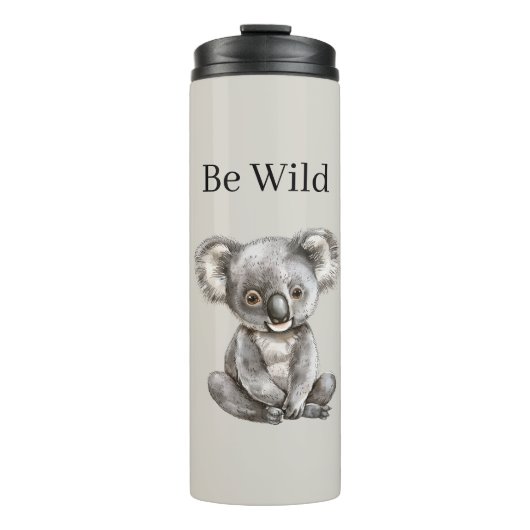 Wees Wilde Koala Beer Safari Dieren Thermosbeker (Voorkant)