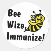 Wees Wize Immunize! Ronde Sticker (Voorkant)