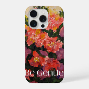 Wees Zacht Vet Bloemig Abstracte Kunst iPhone 15 P Pro Case