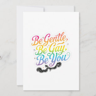 Wees Zacht Wees Gay Wees Jij Regenboog Citaat LG Kaart