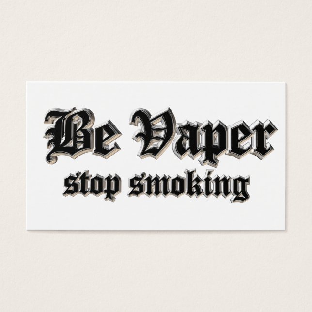 Wees zachter, stop met roken visitekaartjes (Voorkant)