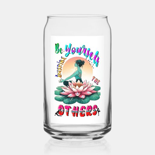 Wees zelf de anderen inspireren blikvorm glas (Voorkant)