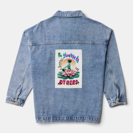 Wees zelf de anderen inspireren denim jacket (Achterkant)