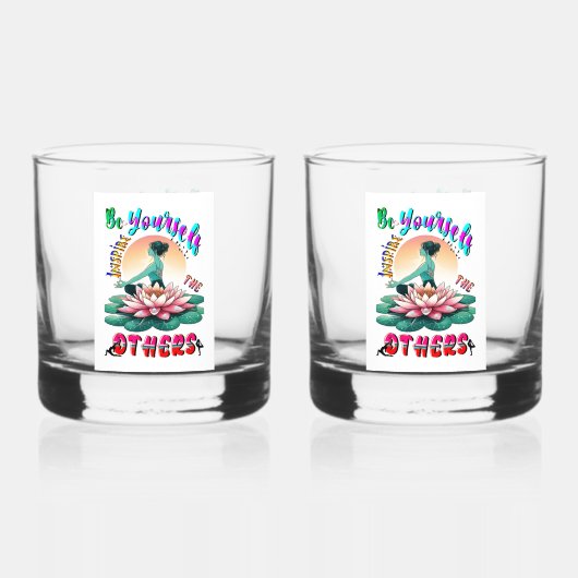 Wees zelf de anderen inspireren whisky glas (Voorkant)