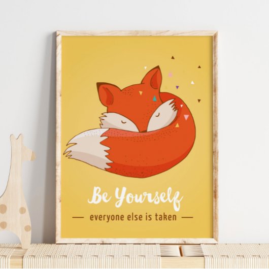 Wees zelf Kinder wandafdrukken | Fox Wall Print