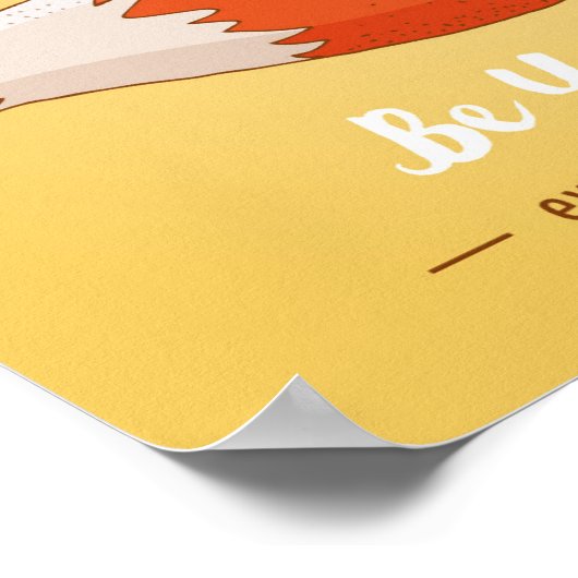 Wees zelf Kinder wandafdrukken | Fox Wall Print (Hoek)