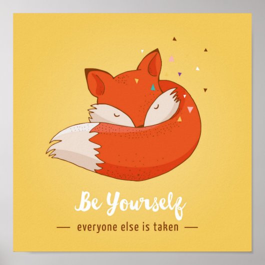 Wees zelf Kinder wandafdrukken | Fox Wall Print (Voorkant)