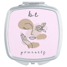 Wees zelf Motivatie Vrouw Quote Handtas Spiegeltje