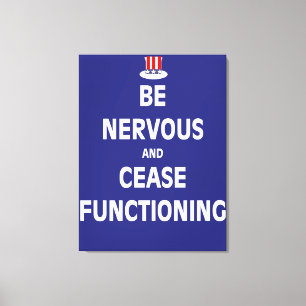 Wees zenuwachtig en staak met functioneren canvas afdruk
