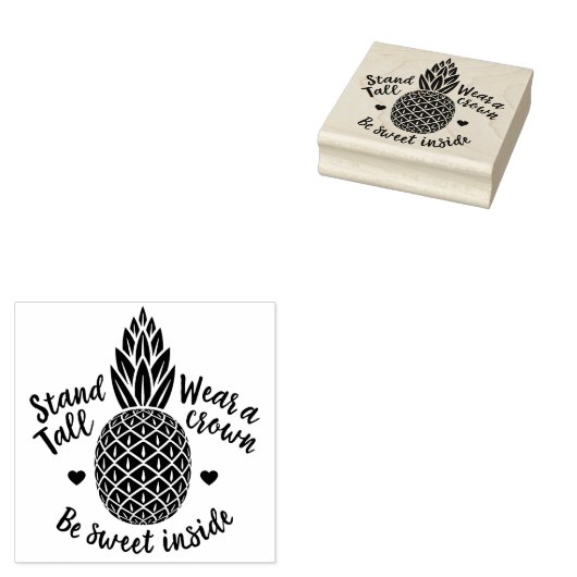Wees zoet binnen ananas rubberen kunststempel rubberstempel (Gestempeld)