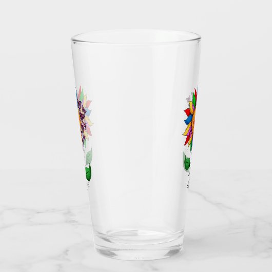 Wees zonnebloem - Autisme Awareness Glas (Rechts)
