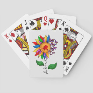 Wees zonnebloem - Autisme Awareness Pokerkaarten