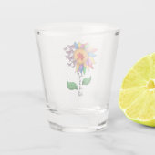 Wees zonnebloem - Autisme Awareness Shot Glas (Achterkant)