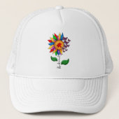 Wees zonnebloem - Autisme Awareness Trucker Pet (Voorkant)