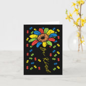 Wees zonnebloem Puzzle Autisme Mam Pap Kaart (Gele Bloem)