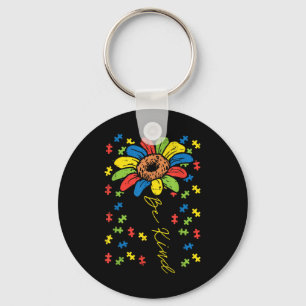 Wees zonnebloem Puzzle Autisme Mam Pap Sleutelhanger