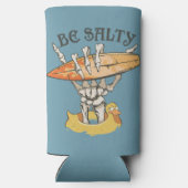 Wees zout Skelet & Surfboard Seltzer Blikjeskoeler (Achterkant)