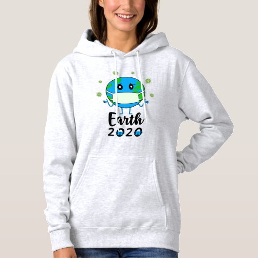 Weeshemd voor dames met als basisch gebogen hoodie (Voorkant)