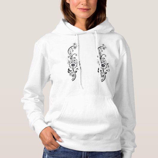 Weeshemd voor dames met als basisch gebogen hoodie (Voorkant)
