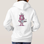 Weeshemd voor dames met als basisch gebogen hoodie (Achterkant)