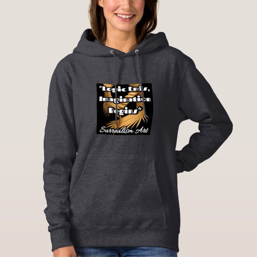 Weeshemd voor dames met als basisch gebogen hoodie (Voorkant)