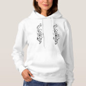Weeshemd voor dames met als basisch gebogen hoodie (Voorkant)