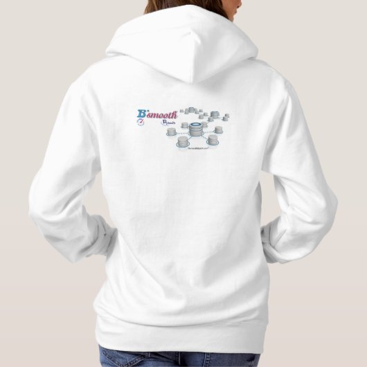 Weeshemd voor dames met als basisch gebogen hoodie (Achterkant)