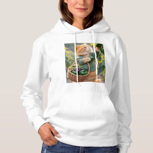 Weeshemd voor dames met als basisch gebogen hoodie (Voorkant)