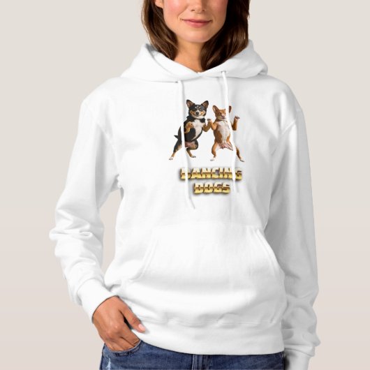 Weeshemd voor dames met als basisch gebogen hoodie (Voorkant)