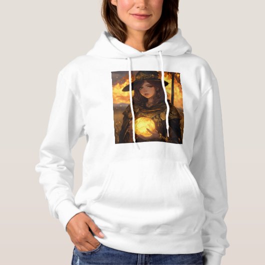 Weeshemd voor dames met als basisch gebogen hoodie (Voorkant)