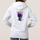 Weeshemd voor dames met als basisch gebogen hoodie (Achterkant)