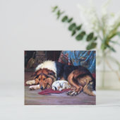 Weeshond met Collie  Art Briefkaart (Staand voorkant)