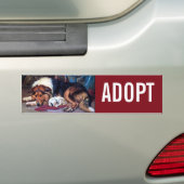 Weeshond met Collie  Art Bumpersticker (Op auto)