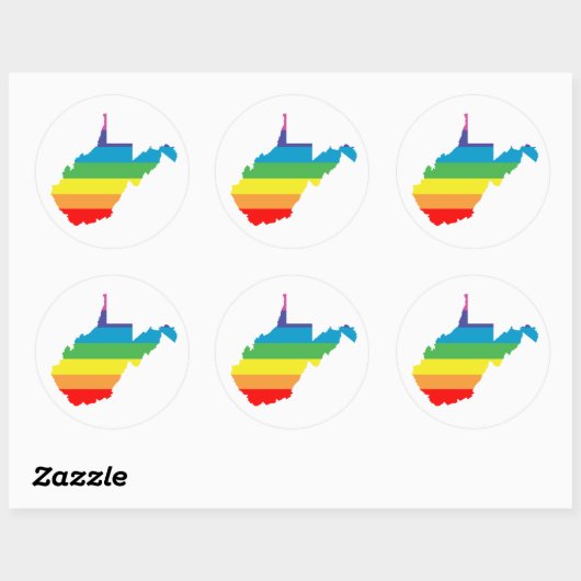 weest virginia rainbow ronde sticker (Vel)