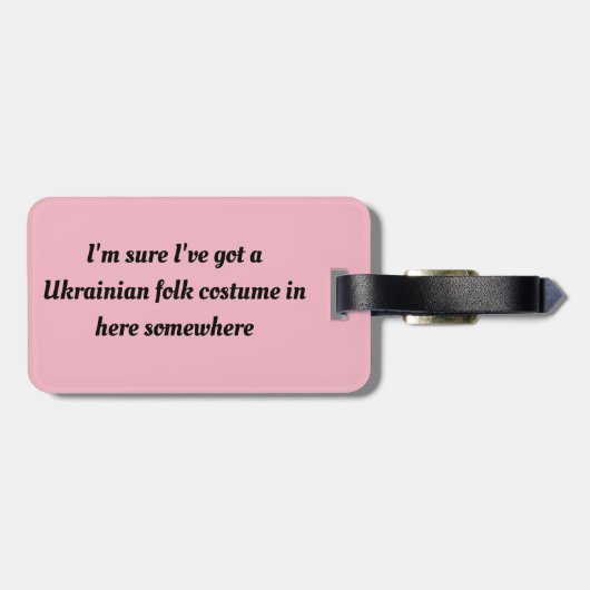 weeszwart citaat Ik weet zeker dat Oekraïens folkk Bagagelabel (Achterkant horizontaal)