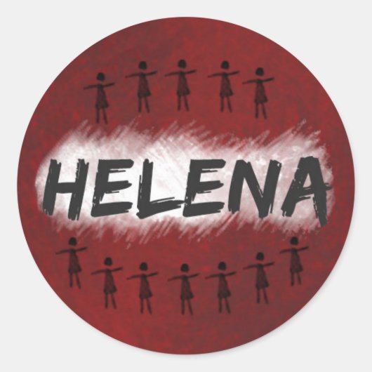 Weeszwarte sticker - Helena (Voorkant)
