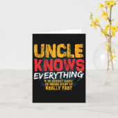 Weet alles grappige oom vaders dag geschenken kaart (Gele Bloem)