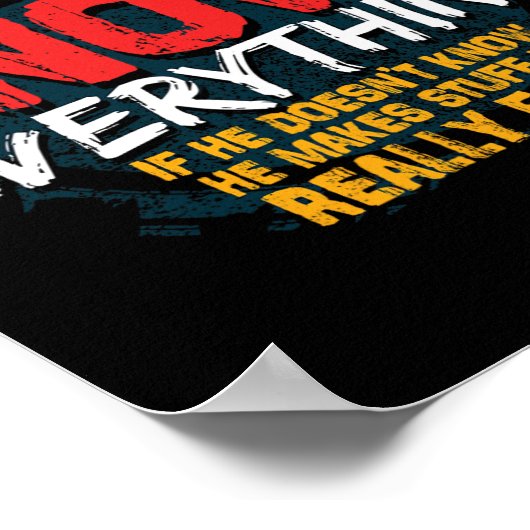 Weet alles grappige oom vaders dag geschenken poster (Hoek)