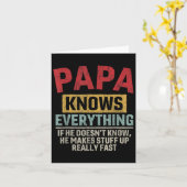 Weet Alles Grappige Vaderdag Papa Kaart (Gele Bloem)