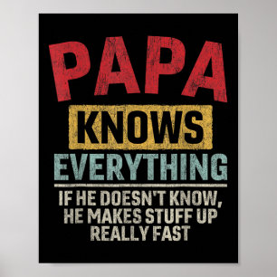 Weet Alles Grappige Vaderdag Papa Poster