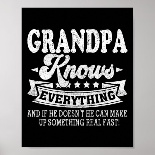 Weet alles Shirt Grappig Vaderdag Papa Poster (Voorkant)
